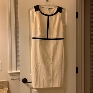 White dress with black trim